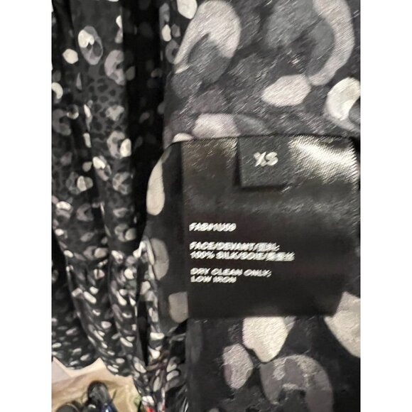 Lafayette 148 NY LIPE LEOPARD PRINT TIE NECK SILK MIDI DRESS SIZE XS - Picture 5 of 12